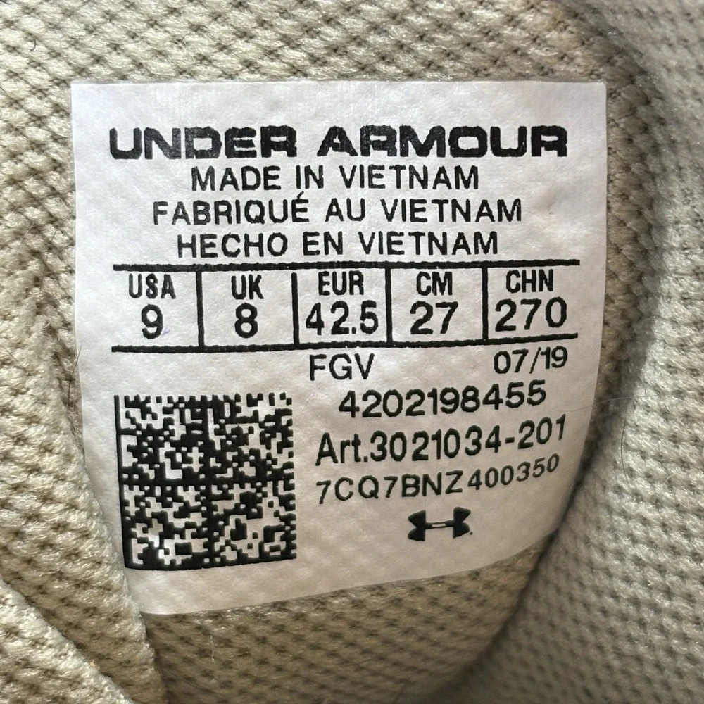 Under Armour Valsetz RTS 1.5 Tactical Boots Men Sz US 9 Coyote Brown 3021034-200